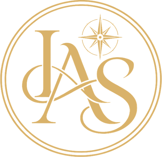 Monogram of Ishtiaq A. Sagri with a compass rose